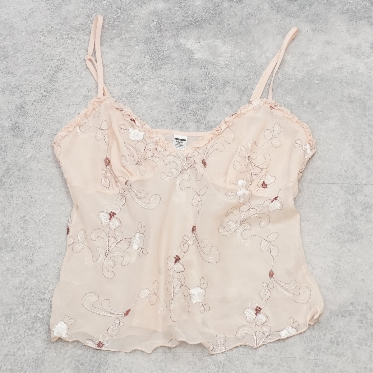 2000s George Floral Embroidered Cami Top