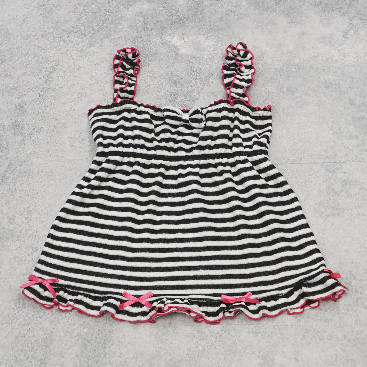2000s Milk Bottle Striped Ruffle Bow Cami Top