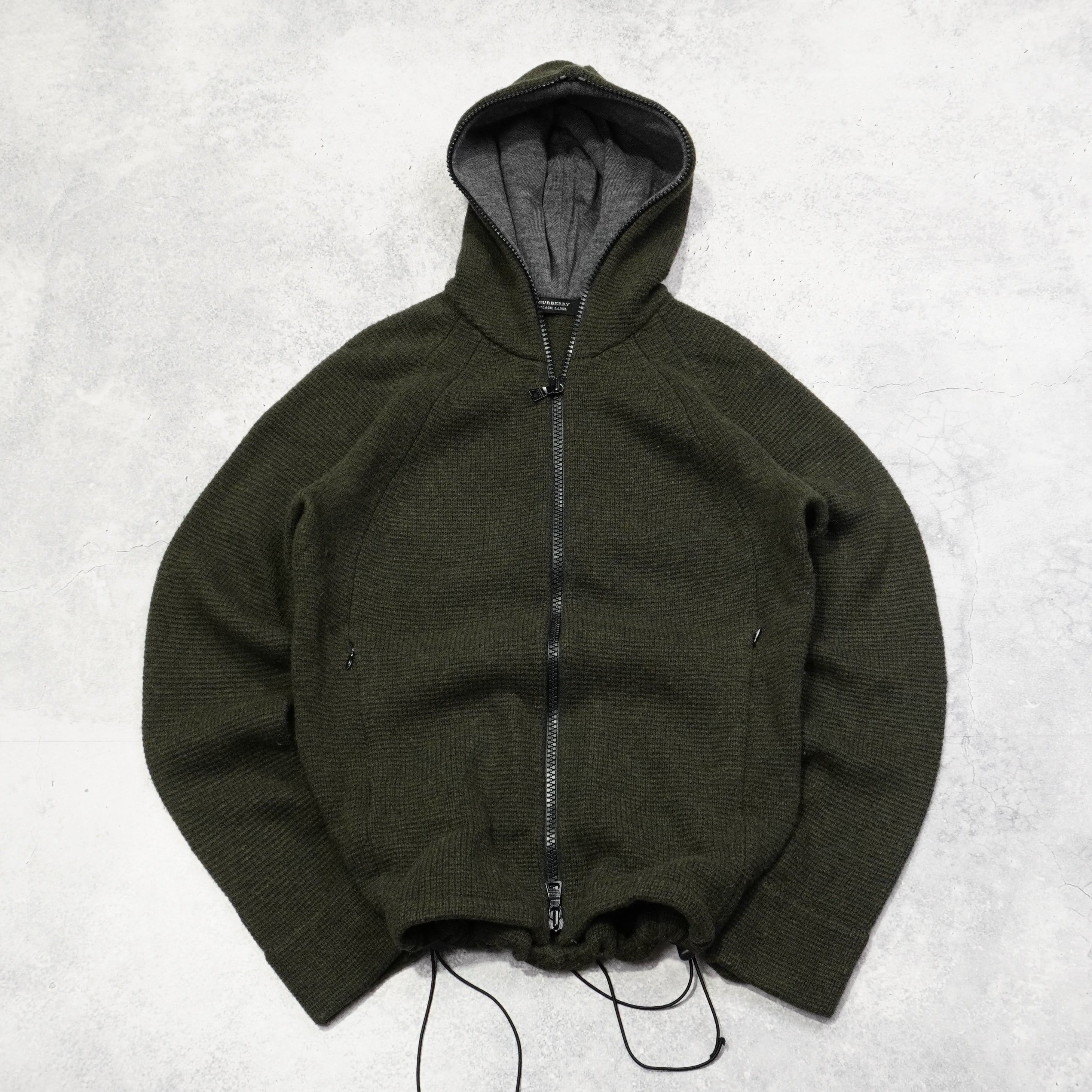 2000s Burberry Black Label Wool Hoodie