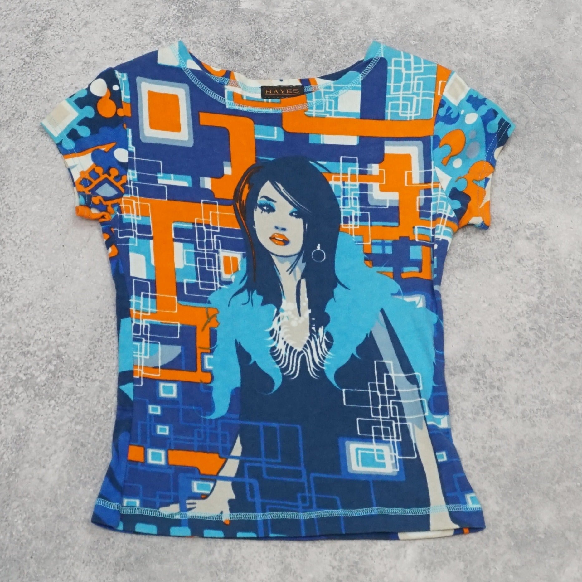 2000s Hayes Graphic Print Top