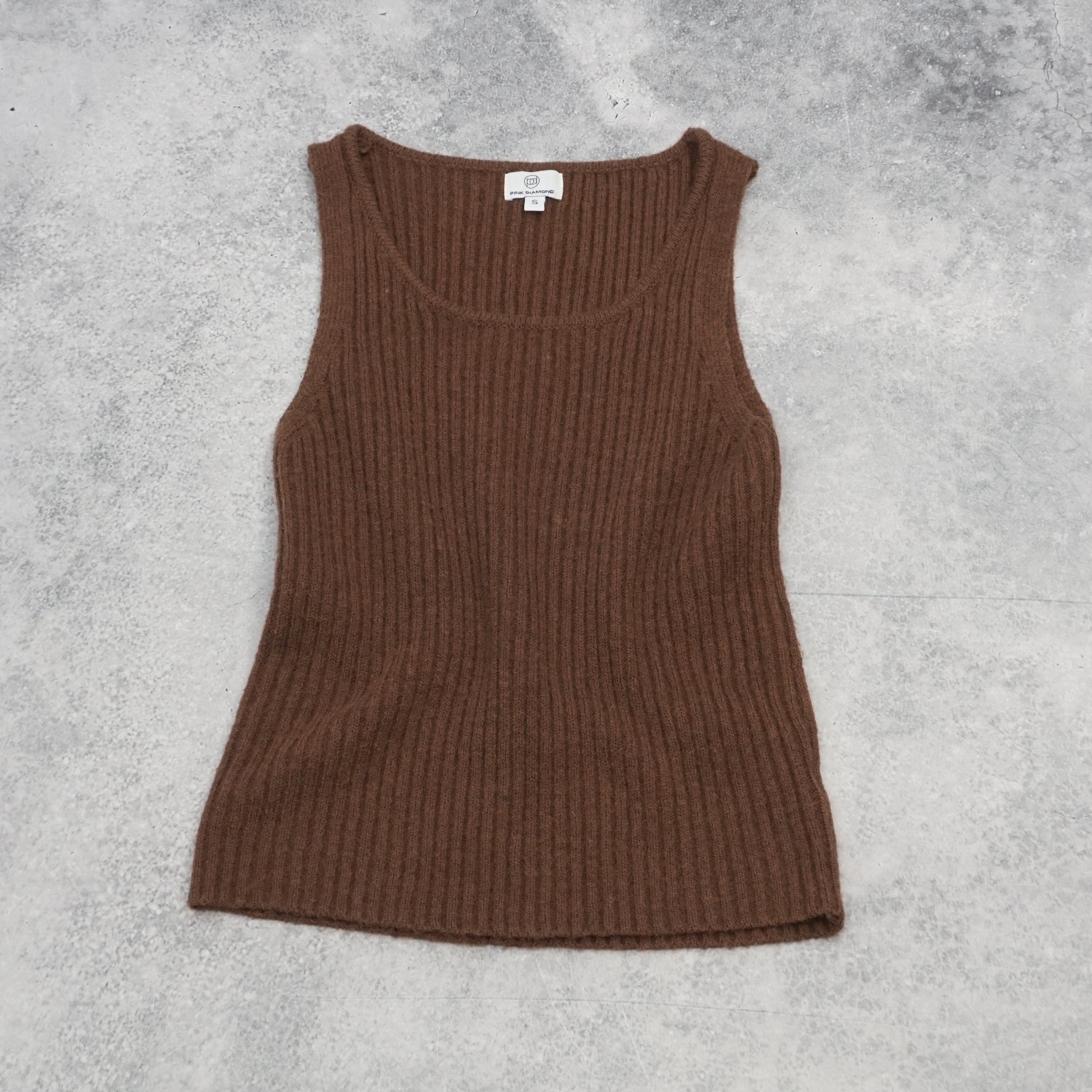 Pink Diamond Ribbed Tank Top