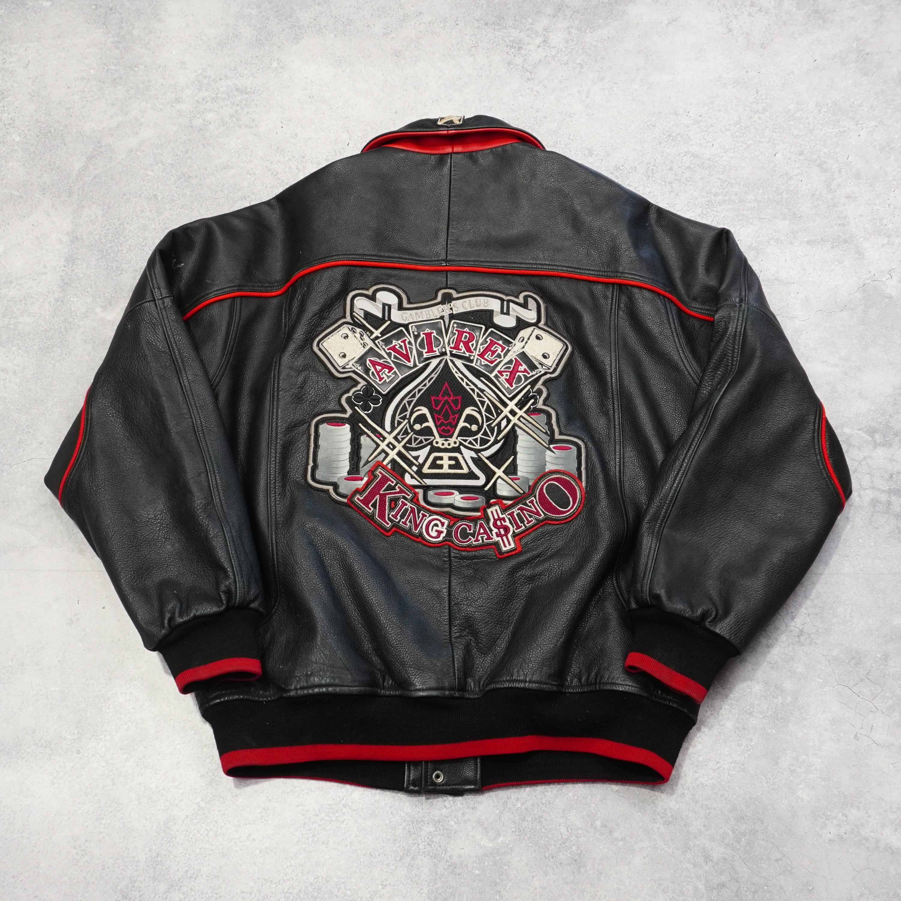 2000s Avirex Genuine Leather Embroidered Jacket