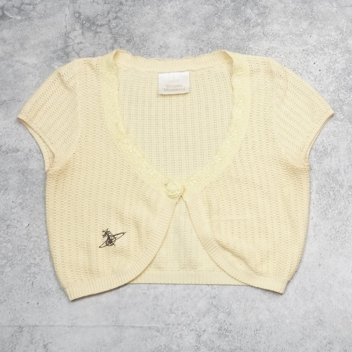Vivienne Westwood Cropped Lace Trim Cardigan Shrug