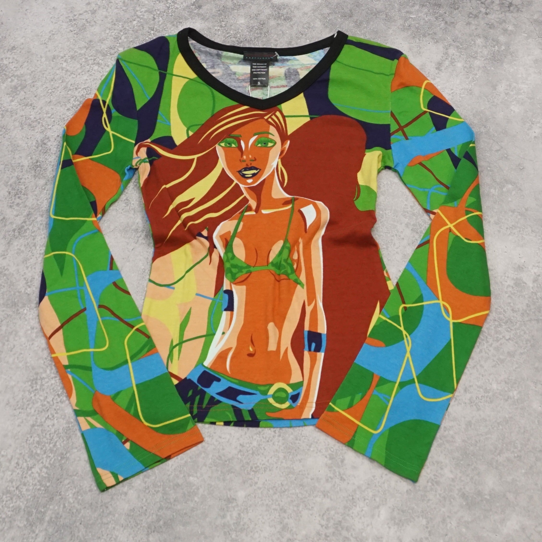 2000s Custo Graphic Print Top