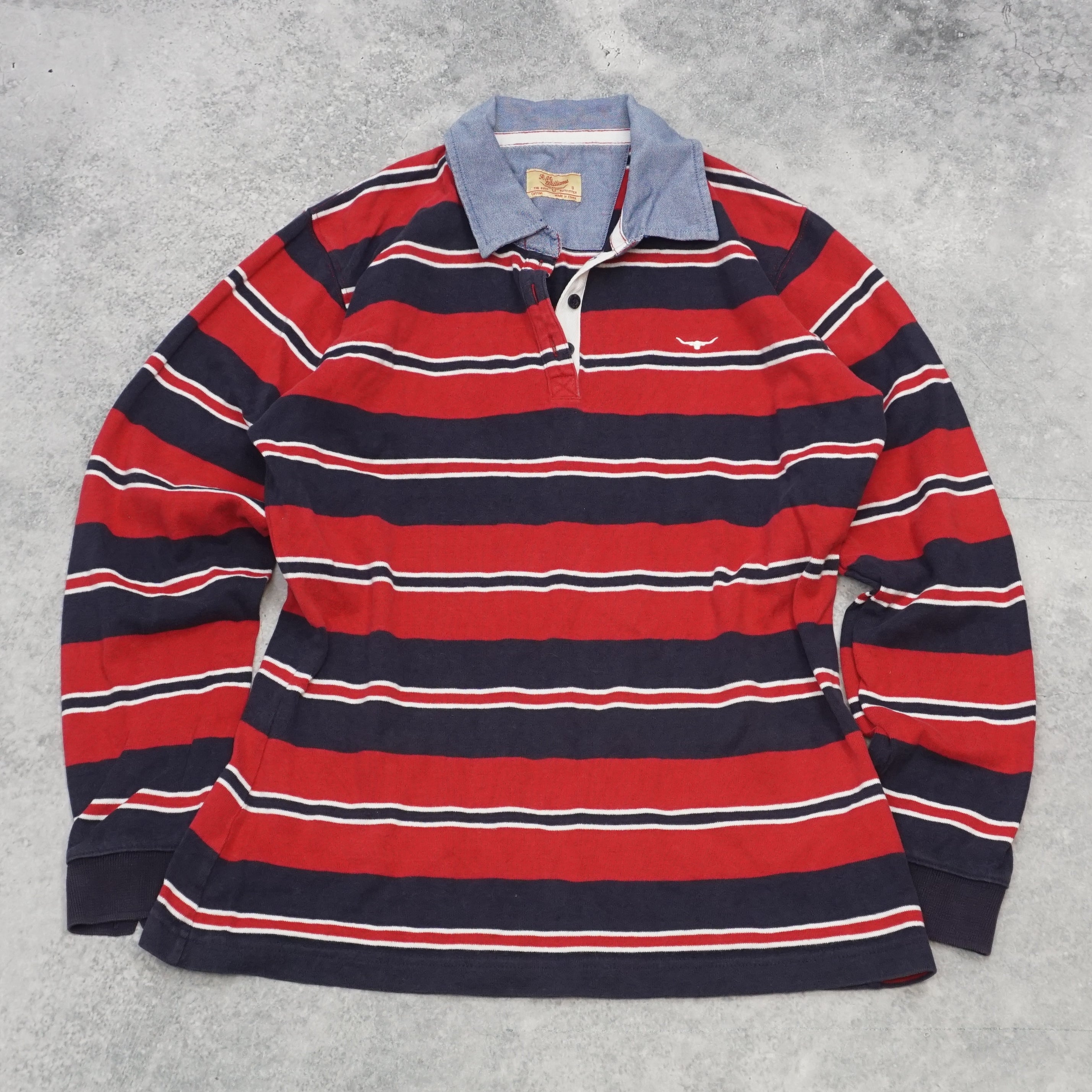R.M. Williams Striped Long Sleeve Polo
