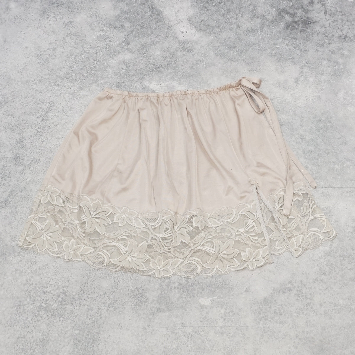 Blue Rinse Satin Mini Skirt
