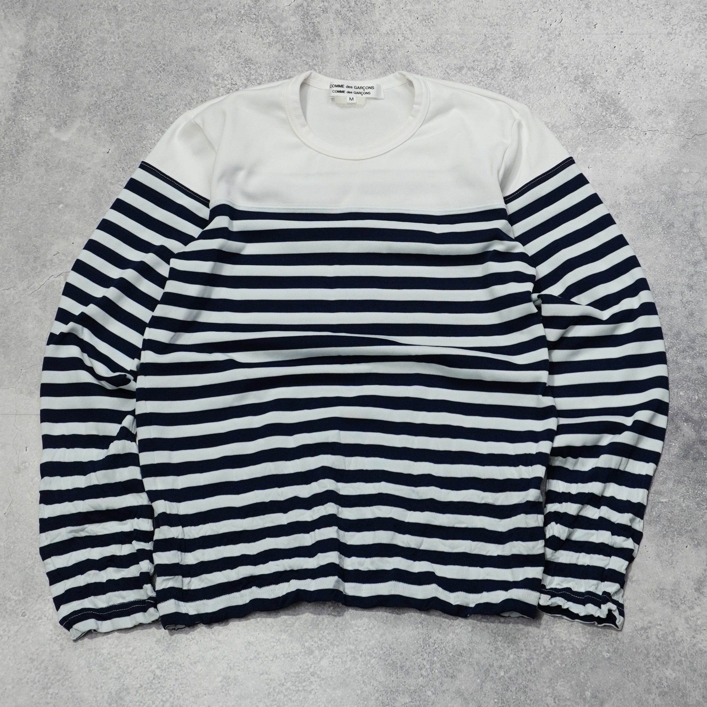 Comme Des Garçons Striped "Creased" Crewneck