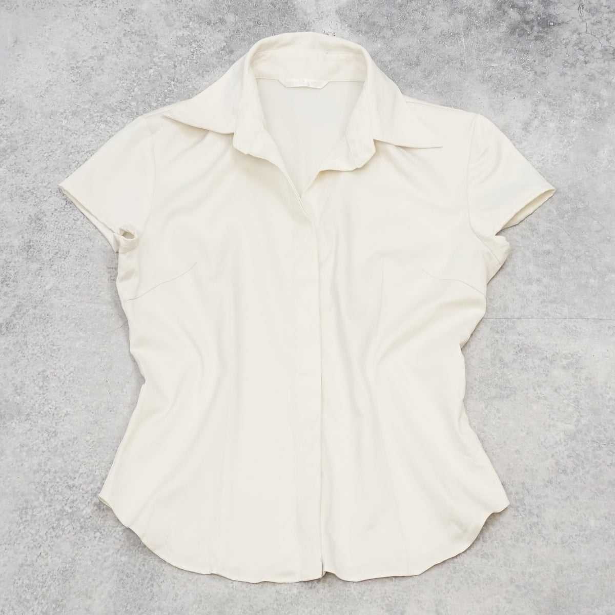 2000s Visual Sign Short Sleeve Collared Blouse