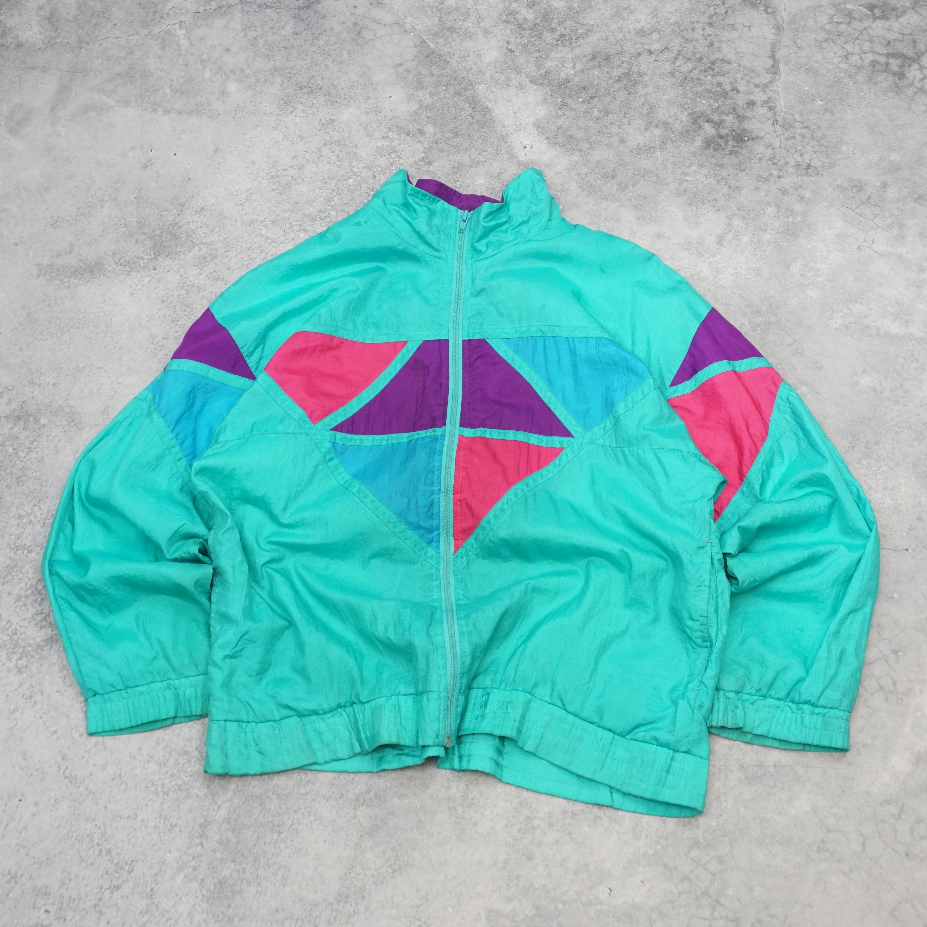 80s Bocoo Multicolor Geometric Track Jacket