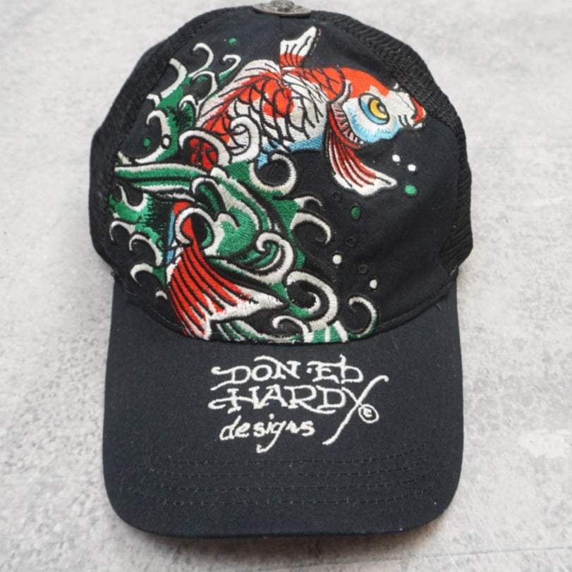 Ed Hardy Koi Fish Embroidered Hat