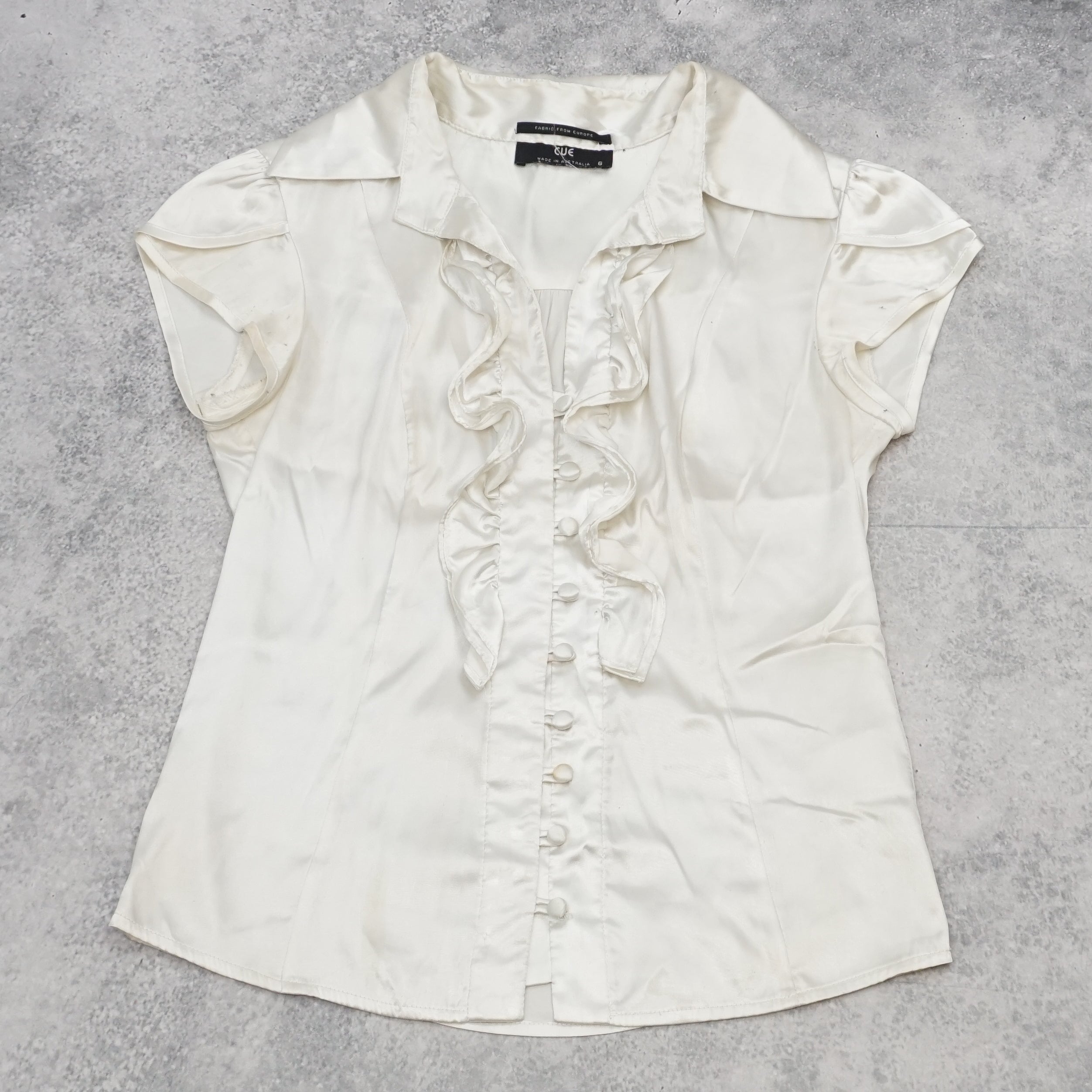 Cue Silk Frill Button Up