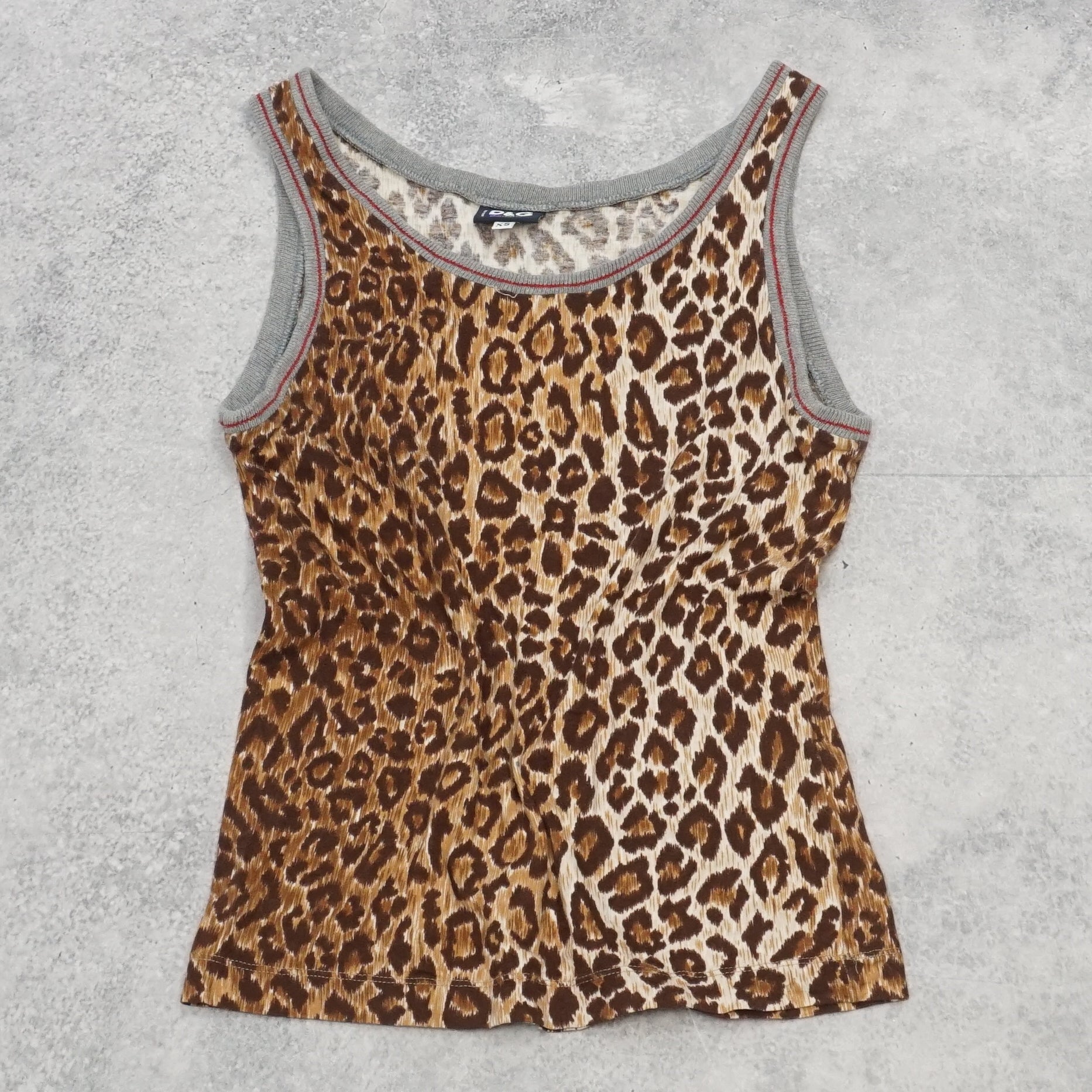 2000s Dolce & Gabbana Jeans Leopard Print Tank Top
