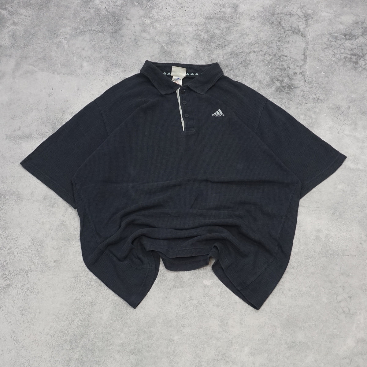 90s Adidas Waffle Knit Embroidered Polo