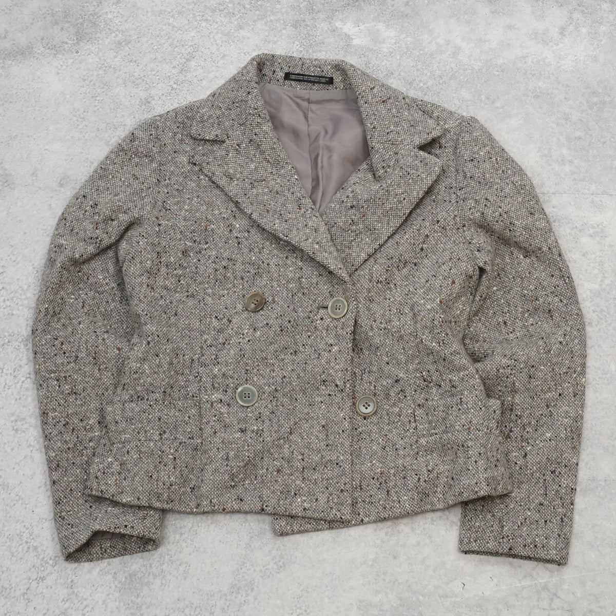 2000s Yohji Yamamoto Tweed Wool Double Breasted Blazer