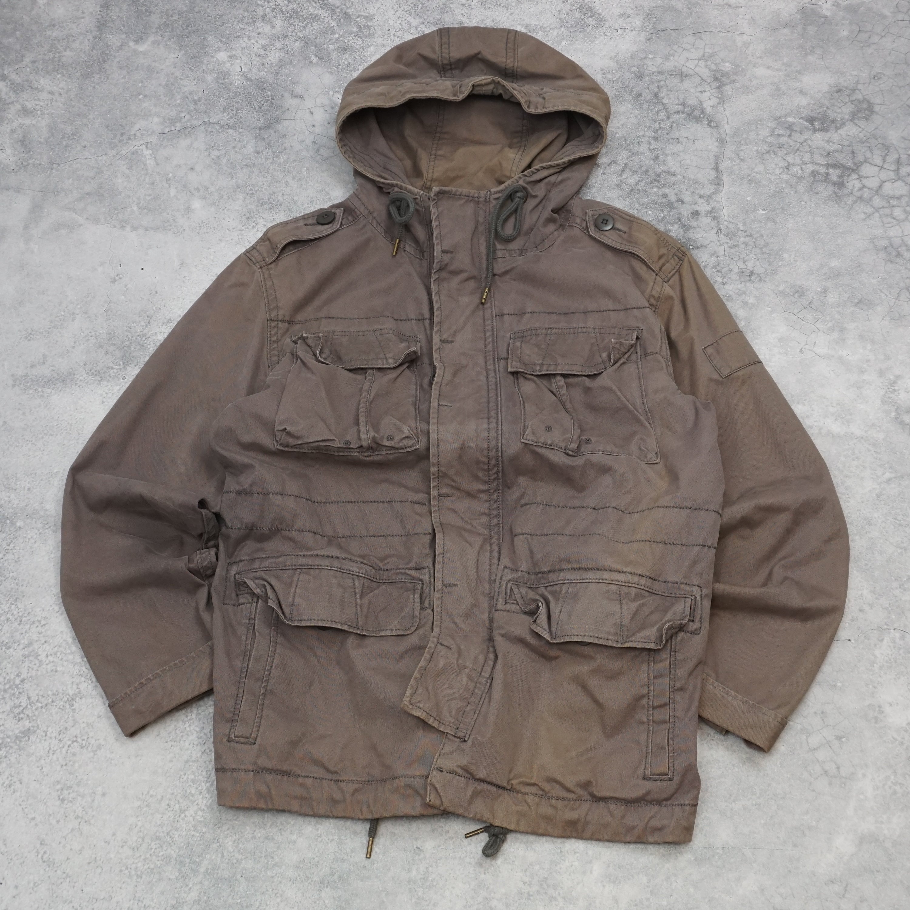 2000s Country Road Military Hooded Utility Jacket