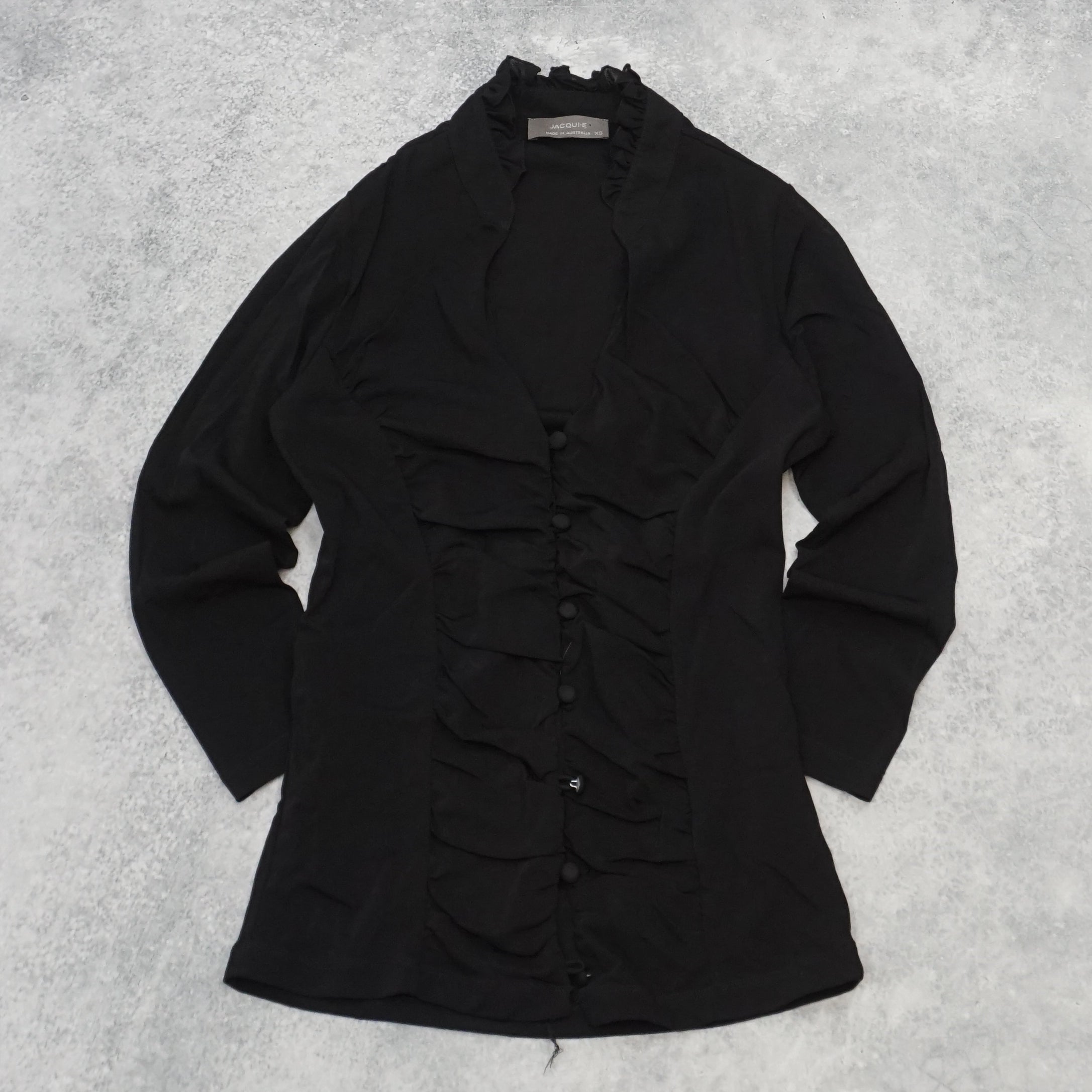 2000s Jacqui E Ruffle Front Blouse