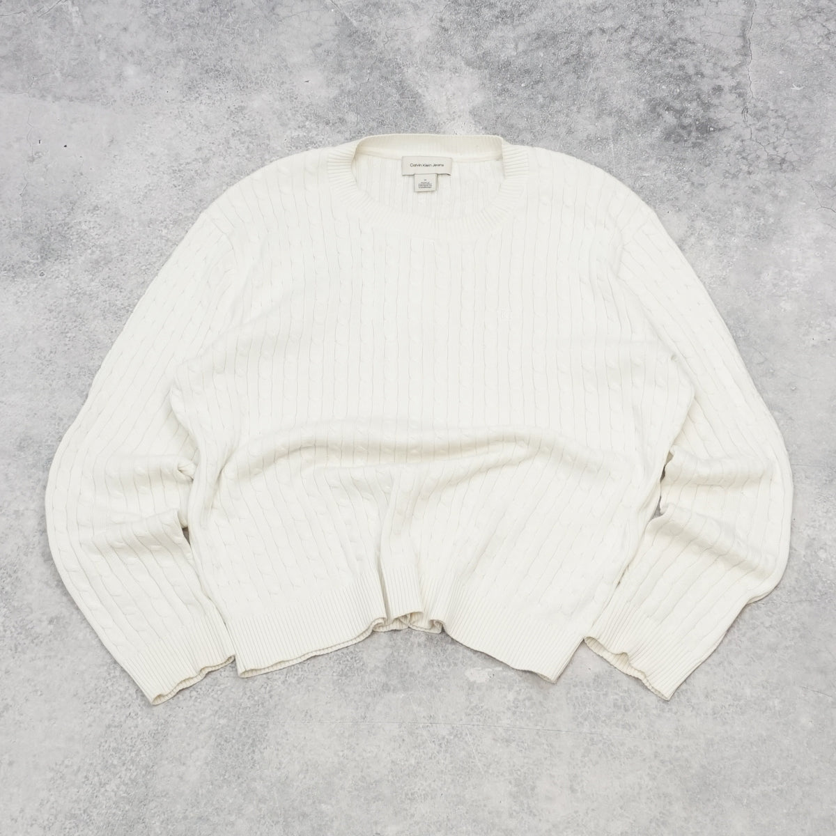 Calvin Klein Jeans Ribbed Knit Cropped Sweater