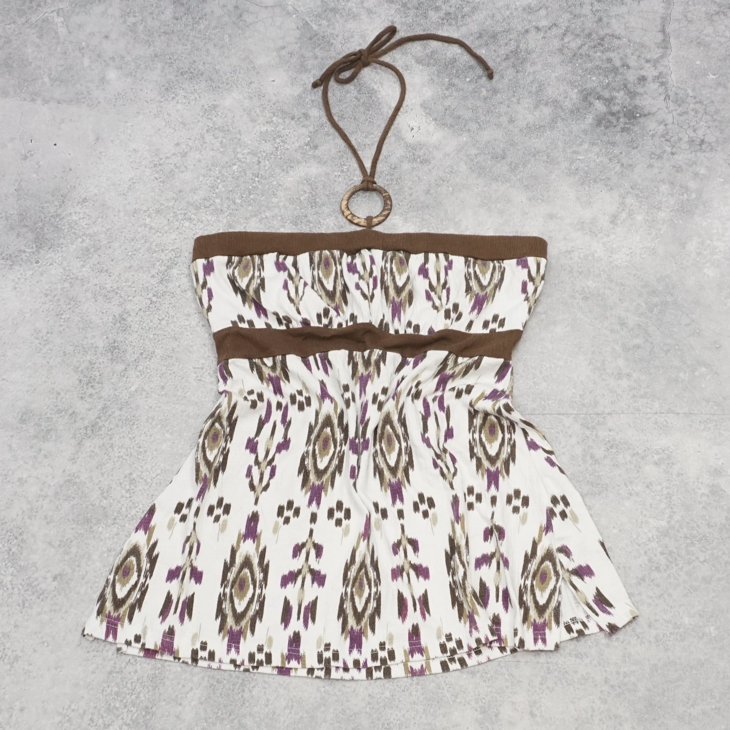 2000s Self Esteem Patterned Halter Top
