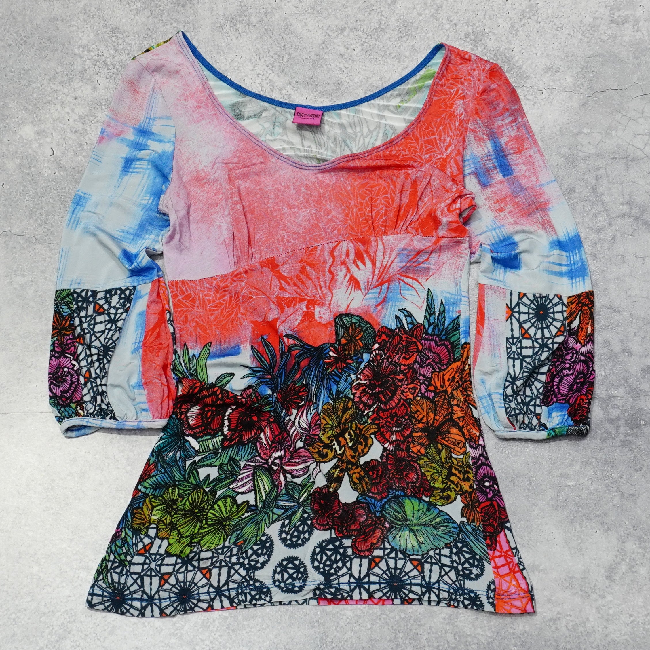 2000s Save The Queen Patterned Top