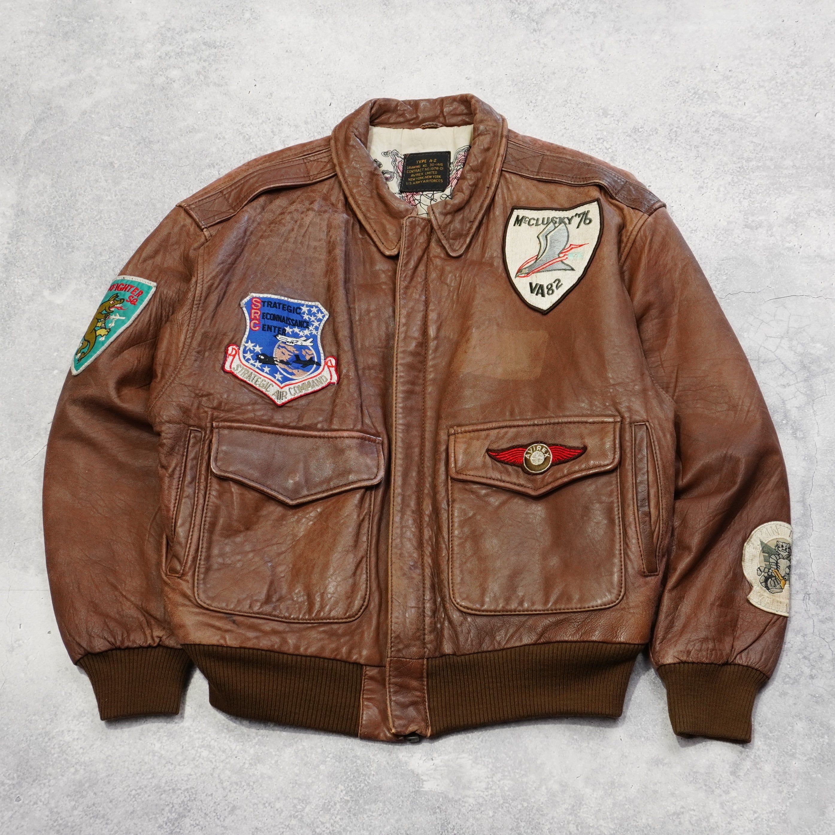2000s Avirex Type A-2 Bomber Leather Jacket