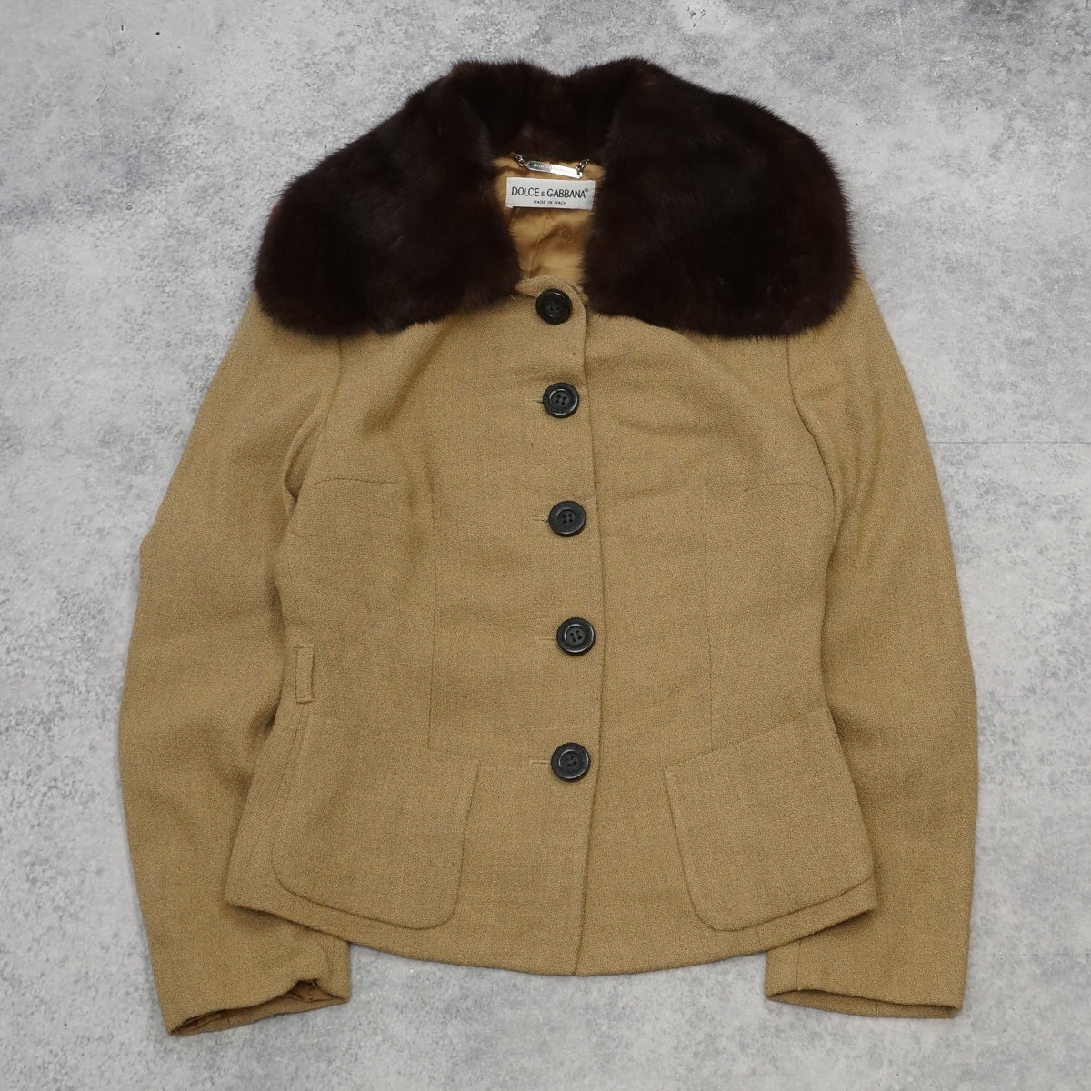 90s Dolce & Gabbana Fur Collar Jacket