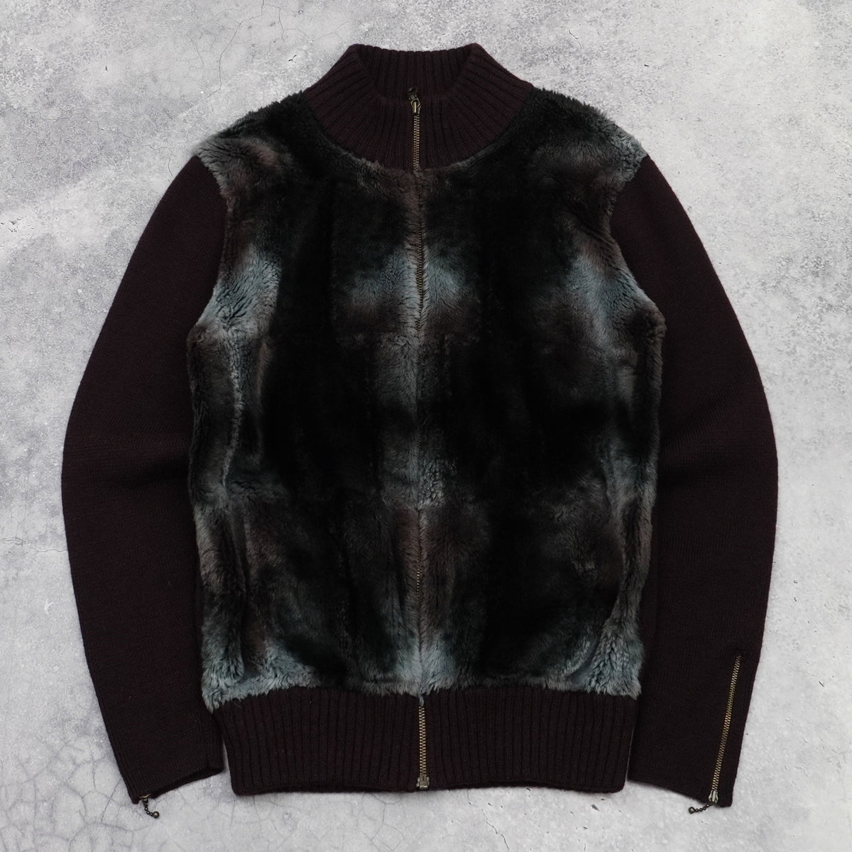 2000s Tornado Mart Faux Fur Panel Zip Up