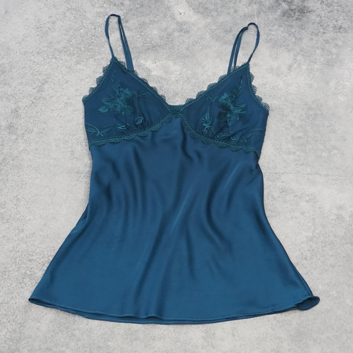 Lace Trim Satin Cami Top