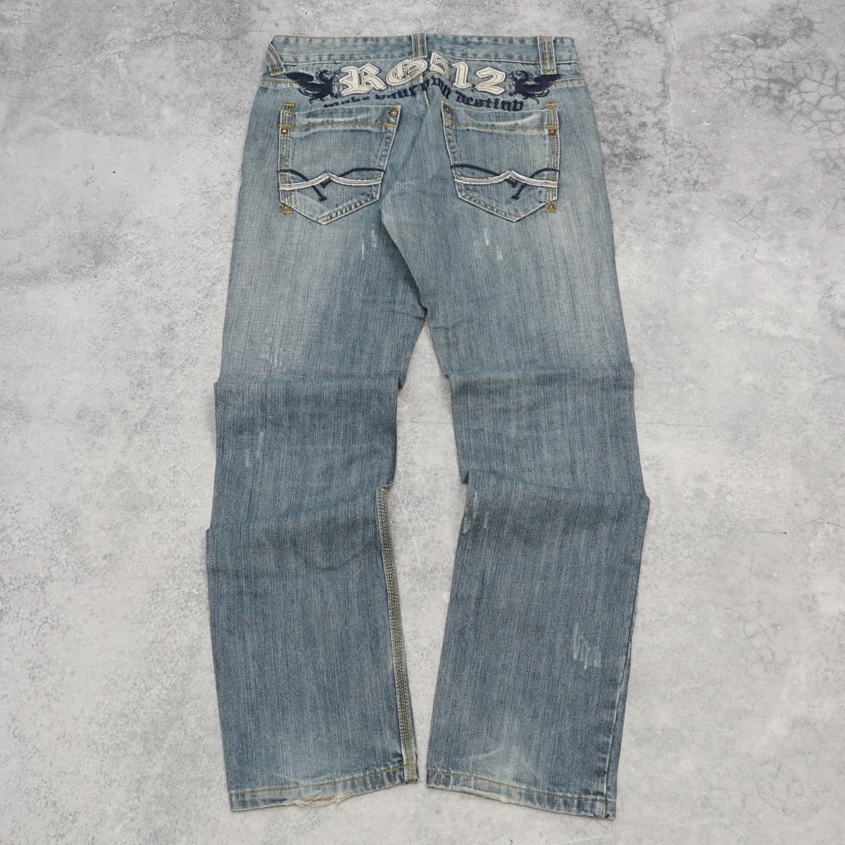 2000s Rg512 Embroidered Graphic Jeans