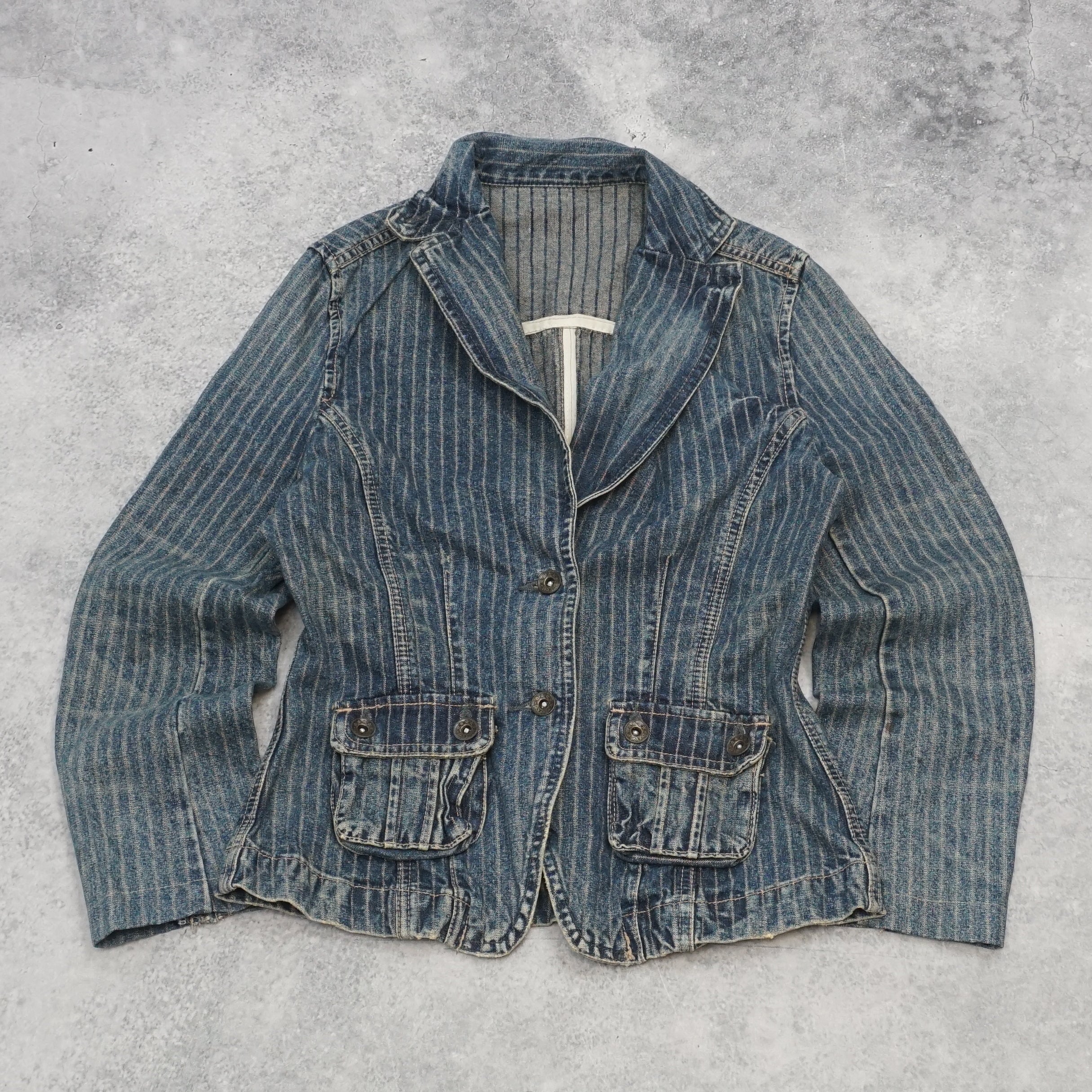 90s Striped Denim Jacket