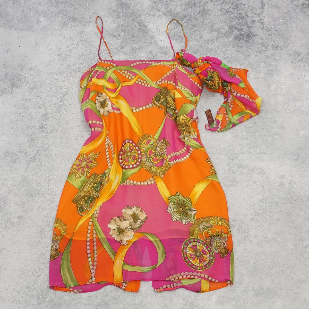 70s Milicia Silk Printed Mini Dress