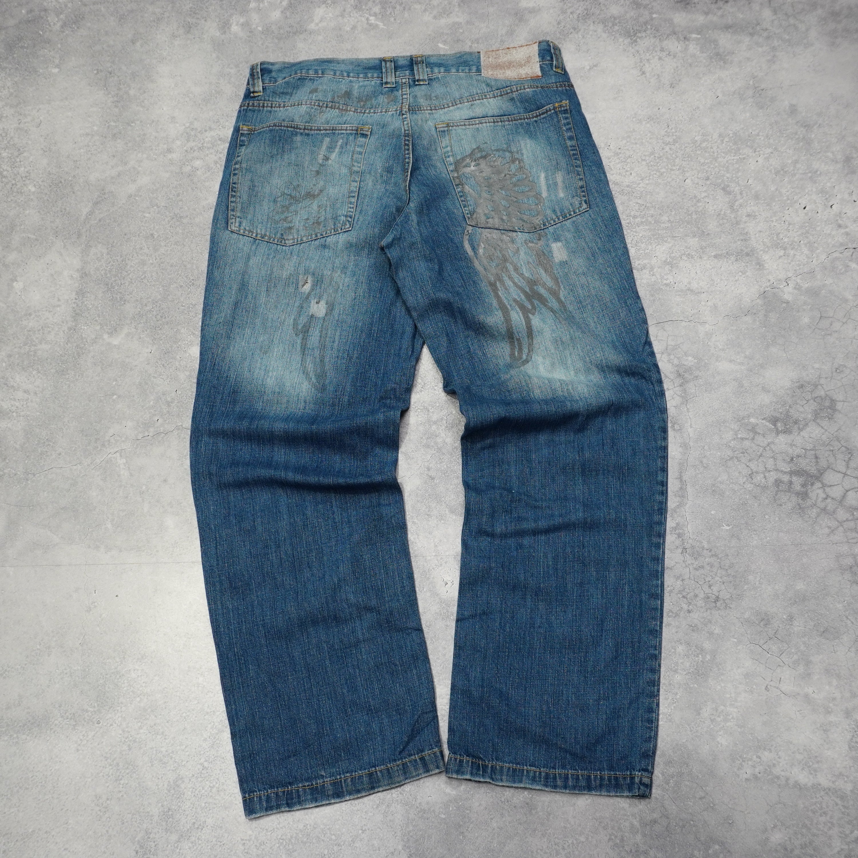 2000s Back Print Jeans