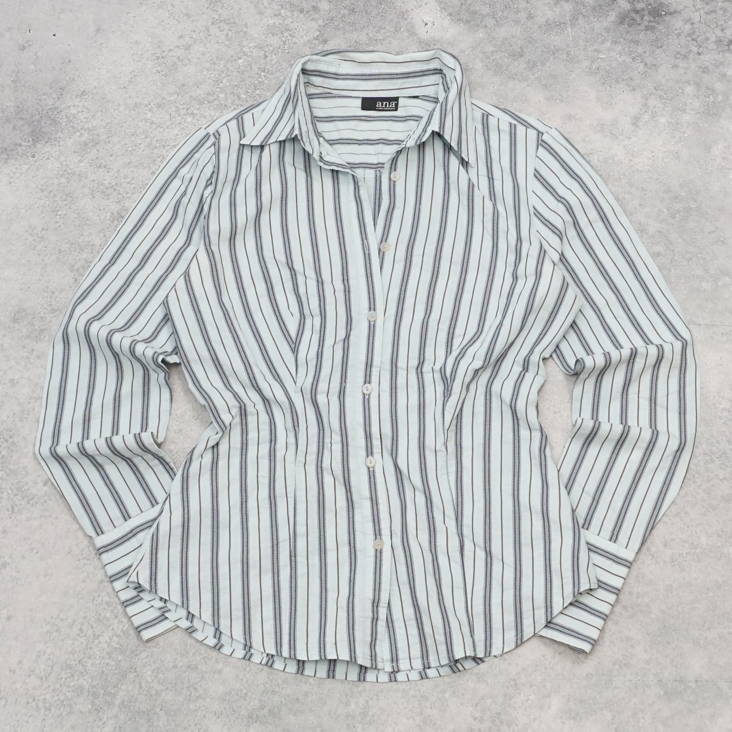 2000s A.N.A Striped Button Up