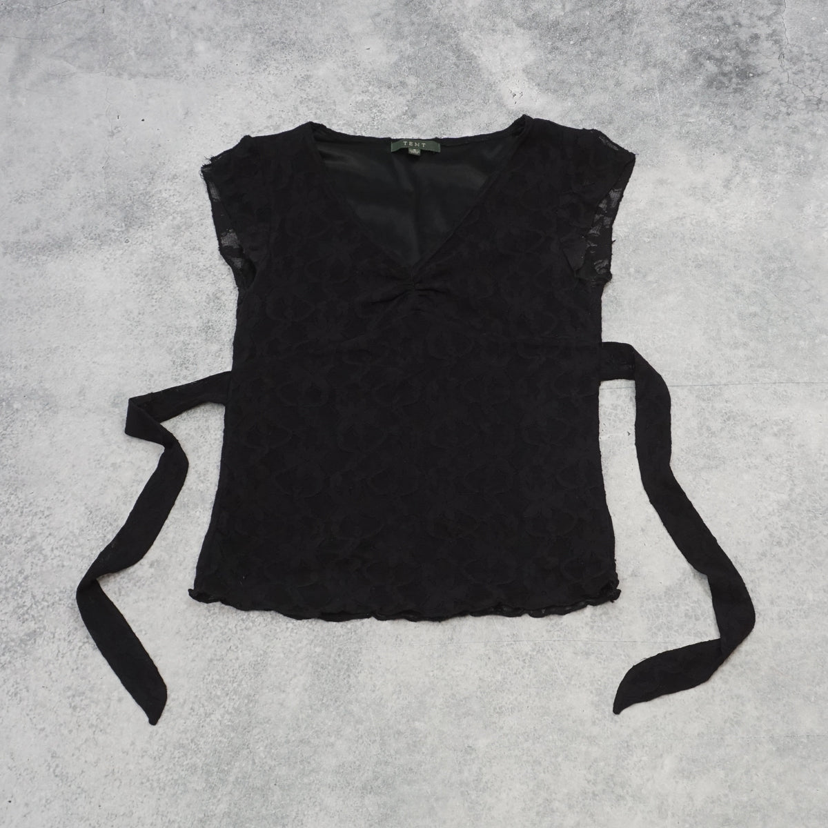 2000s Temt Lace Tie Waist Blouse
