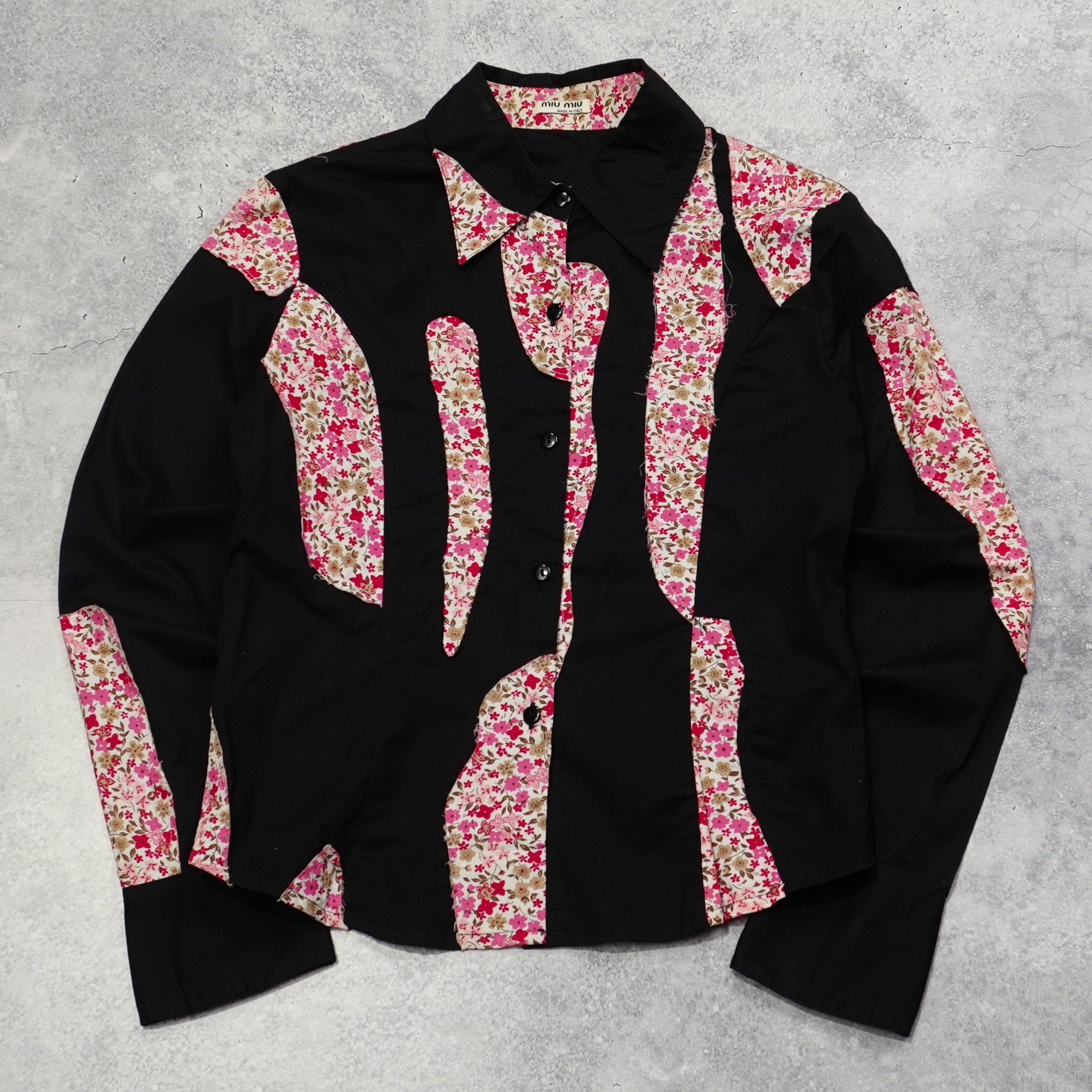 2000s Miu Miu Floral Patchwork Shirt