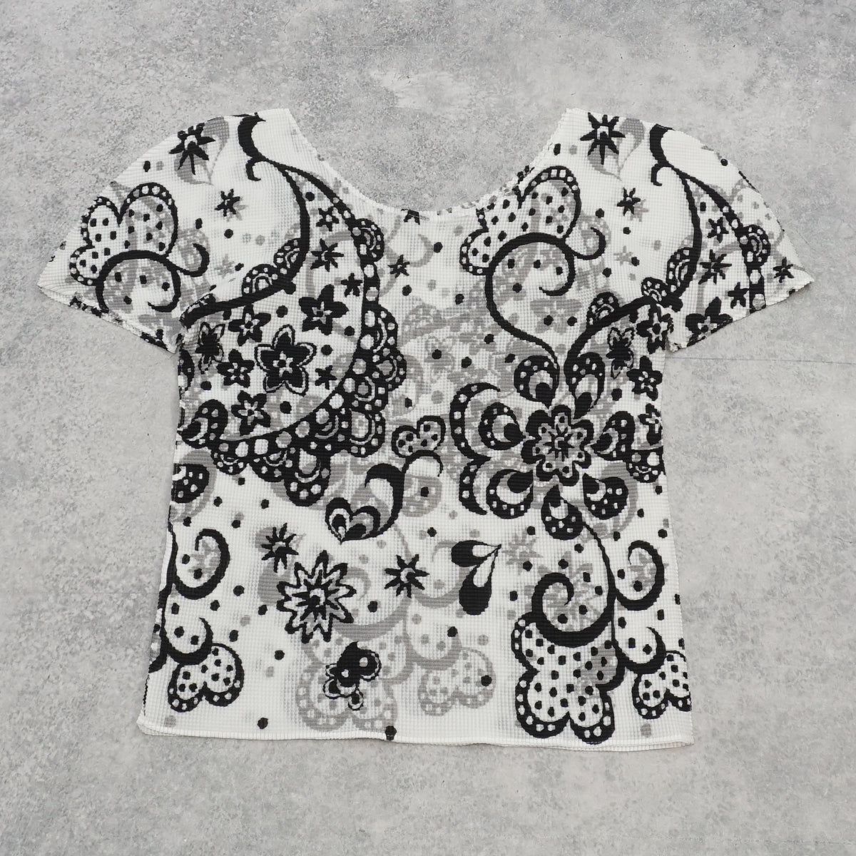 Issey Miyake Me Pleated Paisley Floral Top