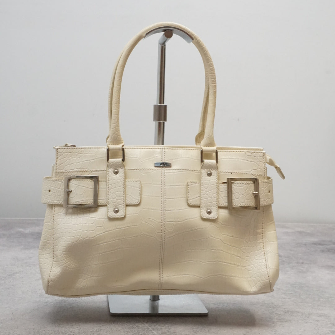 2000s JAG White Buckle Handbag