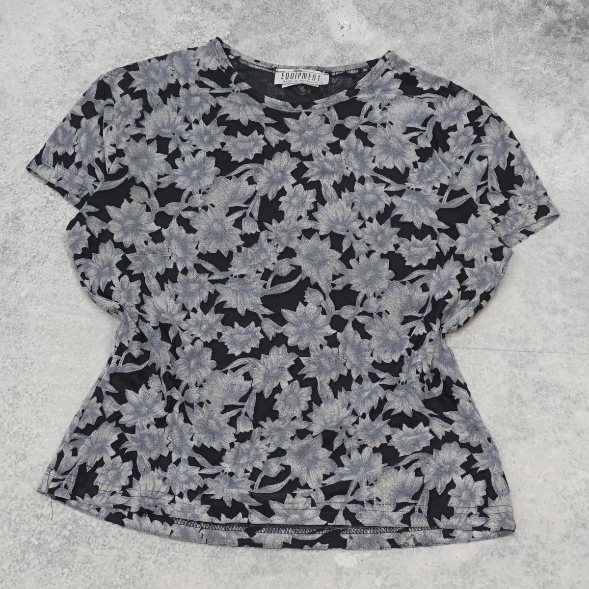 90s Equipment Floral Sheer Top