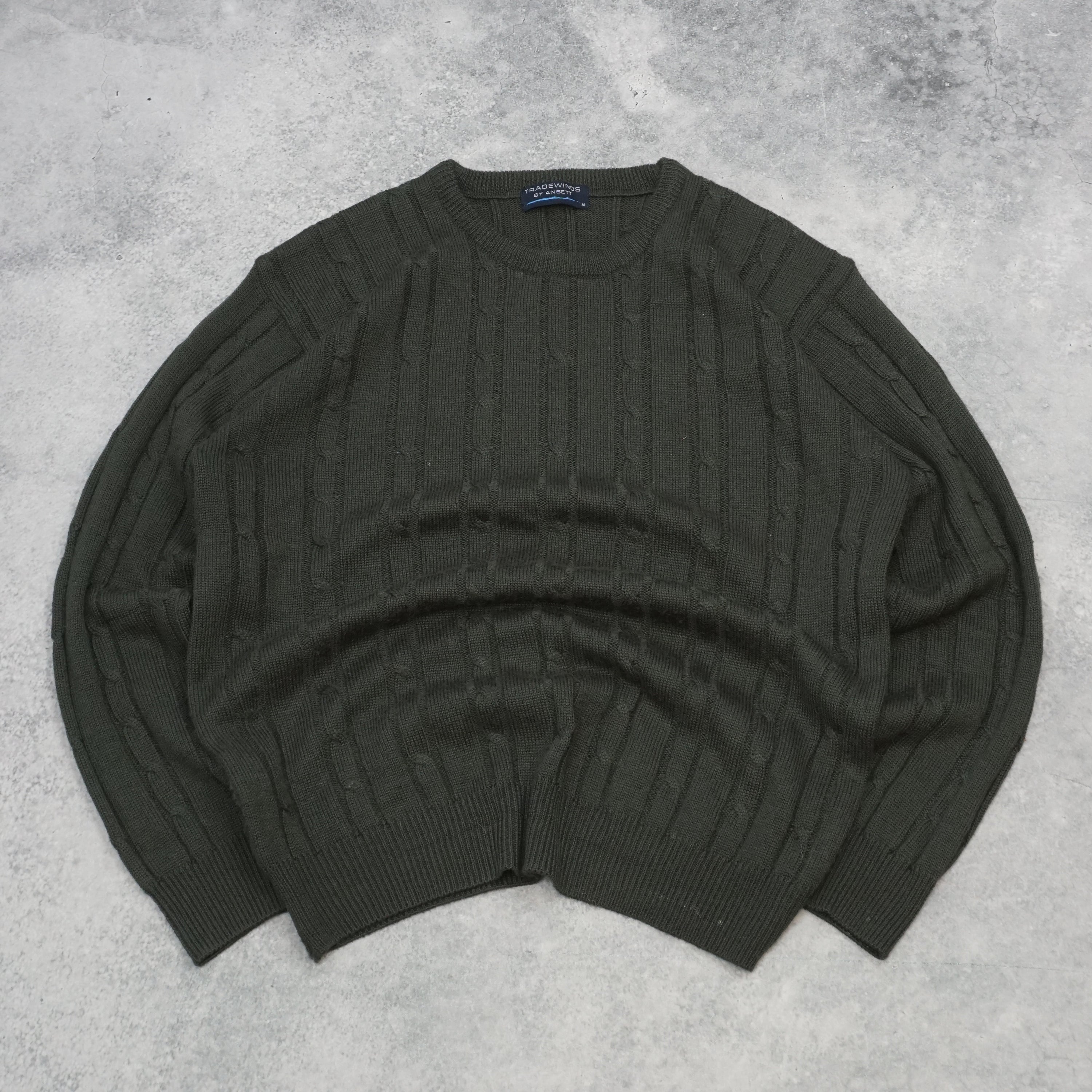 2000s Tradewinds Cable Crewneck Knit Sweater
