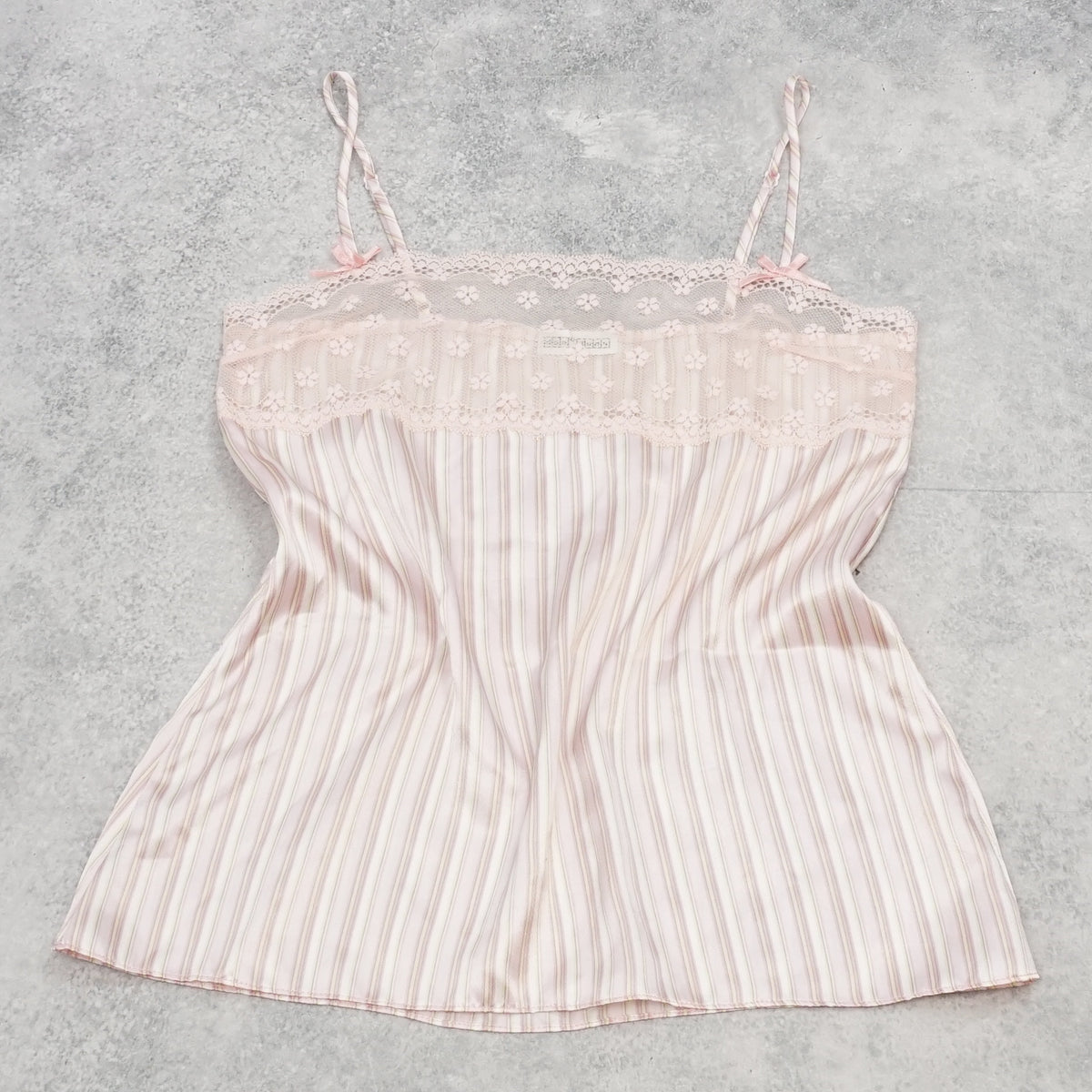 2000s Don & Dons Striped Lace Cami Top