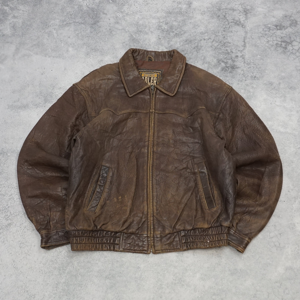 90s Adler Western Yoke Bomber Leather Jacket