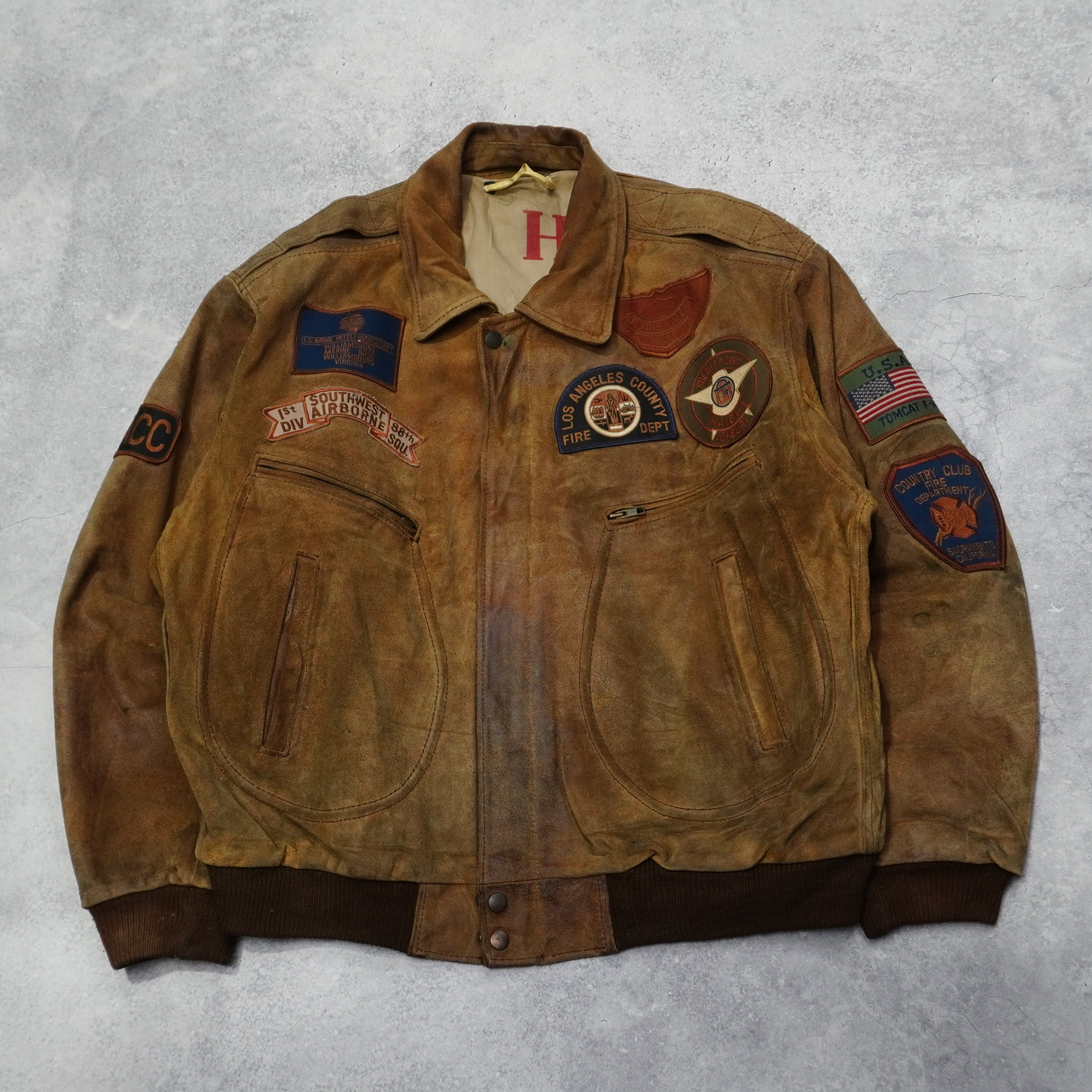 90s Aviator Leather Jacket