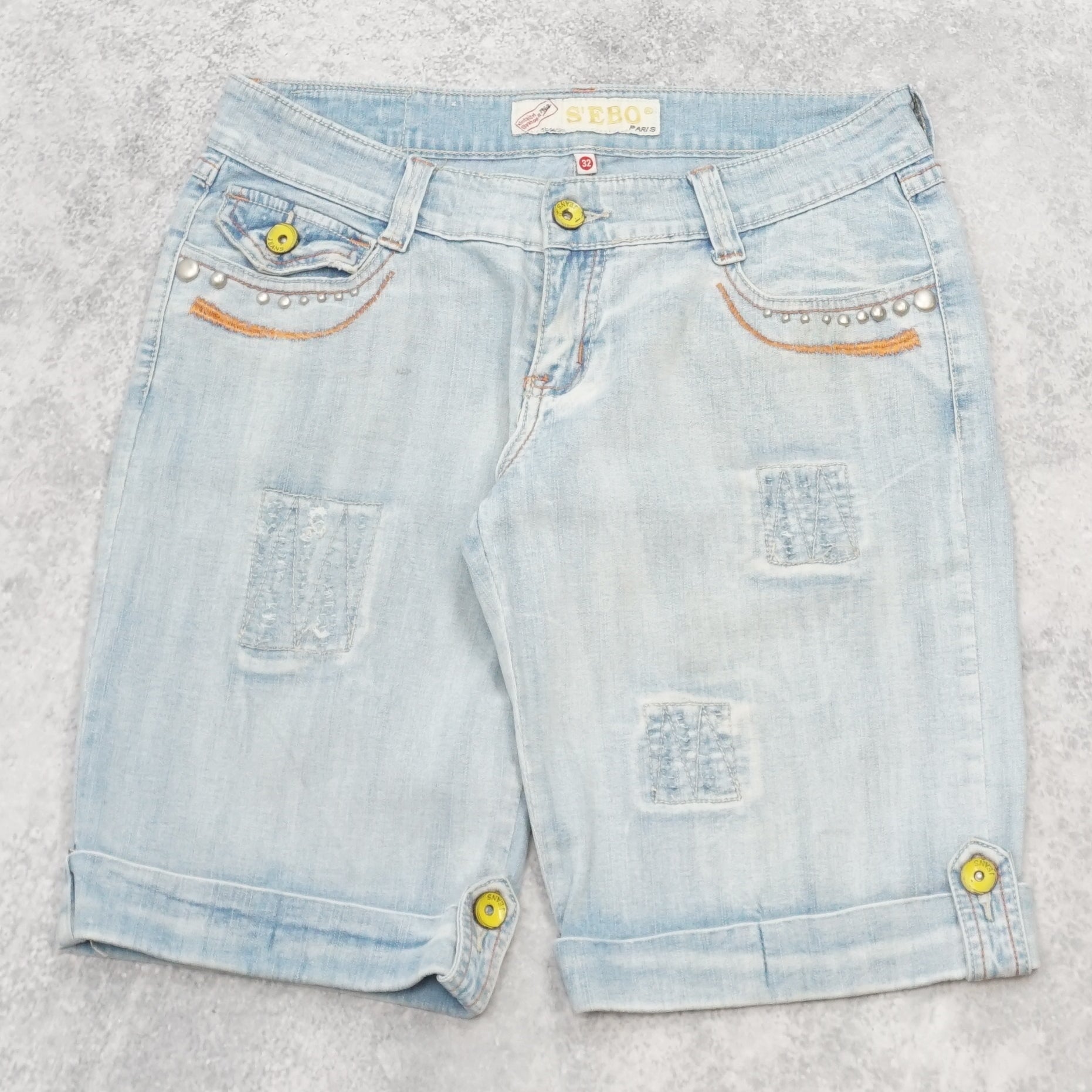2000s S'ebo Embellished Denim Shorts
