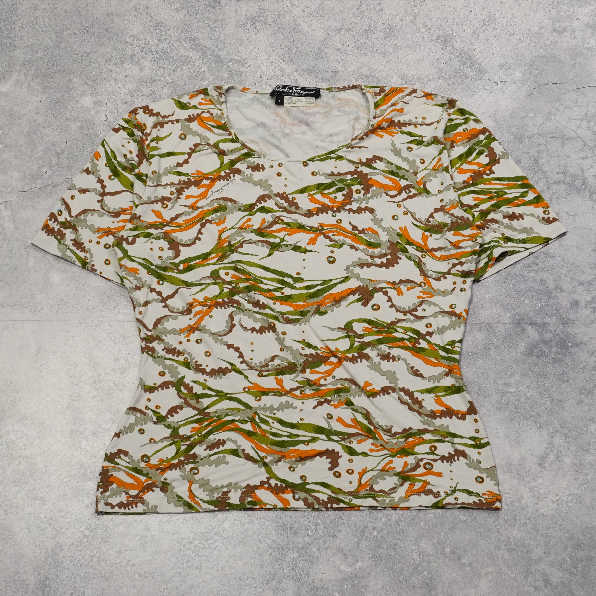 2000s Salvatore Ferragamo Patterned T-Shirt
