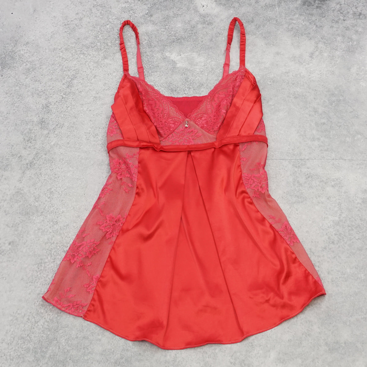 Satin Lace Babydoll Cami Top