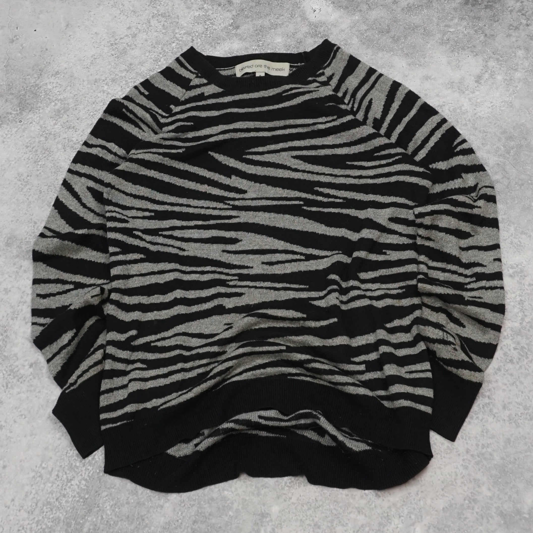 Blessed Are The Meek Zebra Print Sweater
