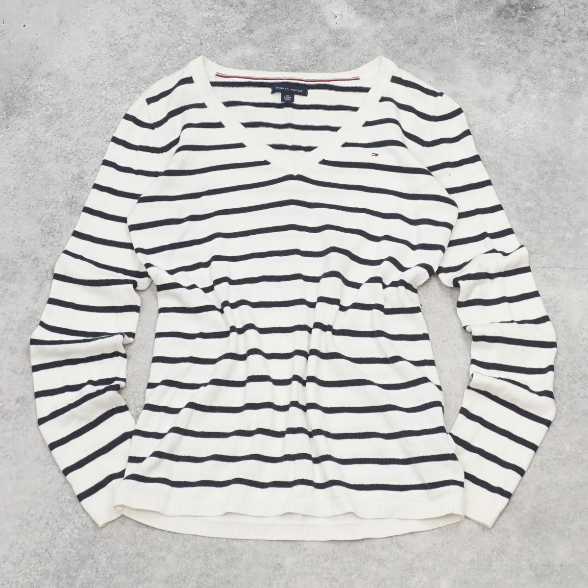 Tommy Hilfiger Striped V-Neck Sweater