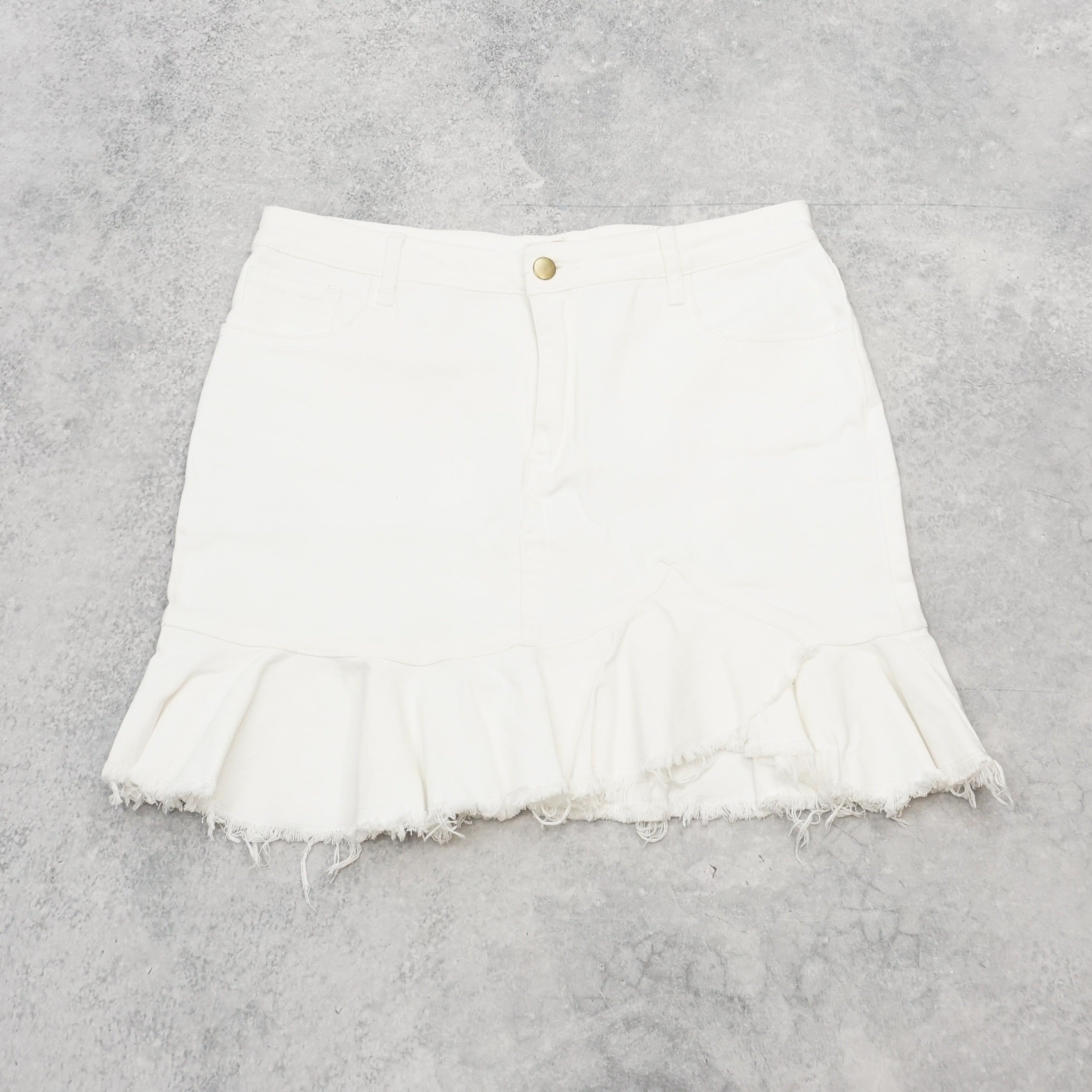 Talbots Co. Denim Frill Hem Mini Skirt