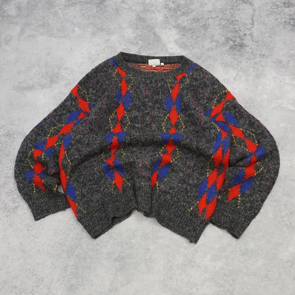 90s Fiume Argyle Crewneck Knit Sweater