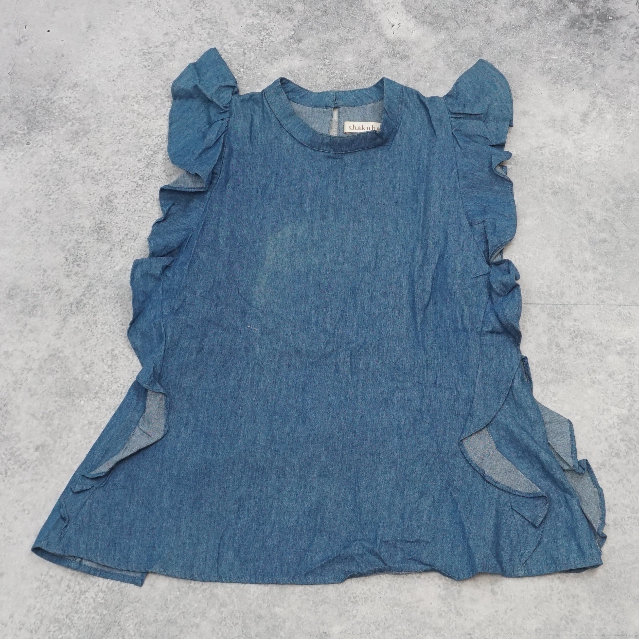 Shakuhachi Ruffled Denim Top