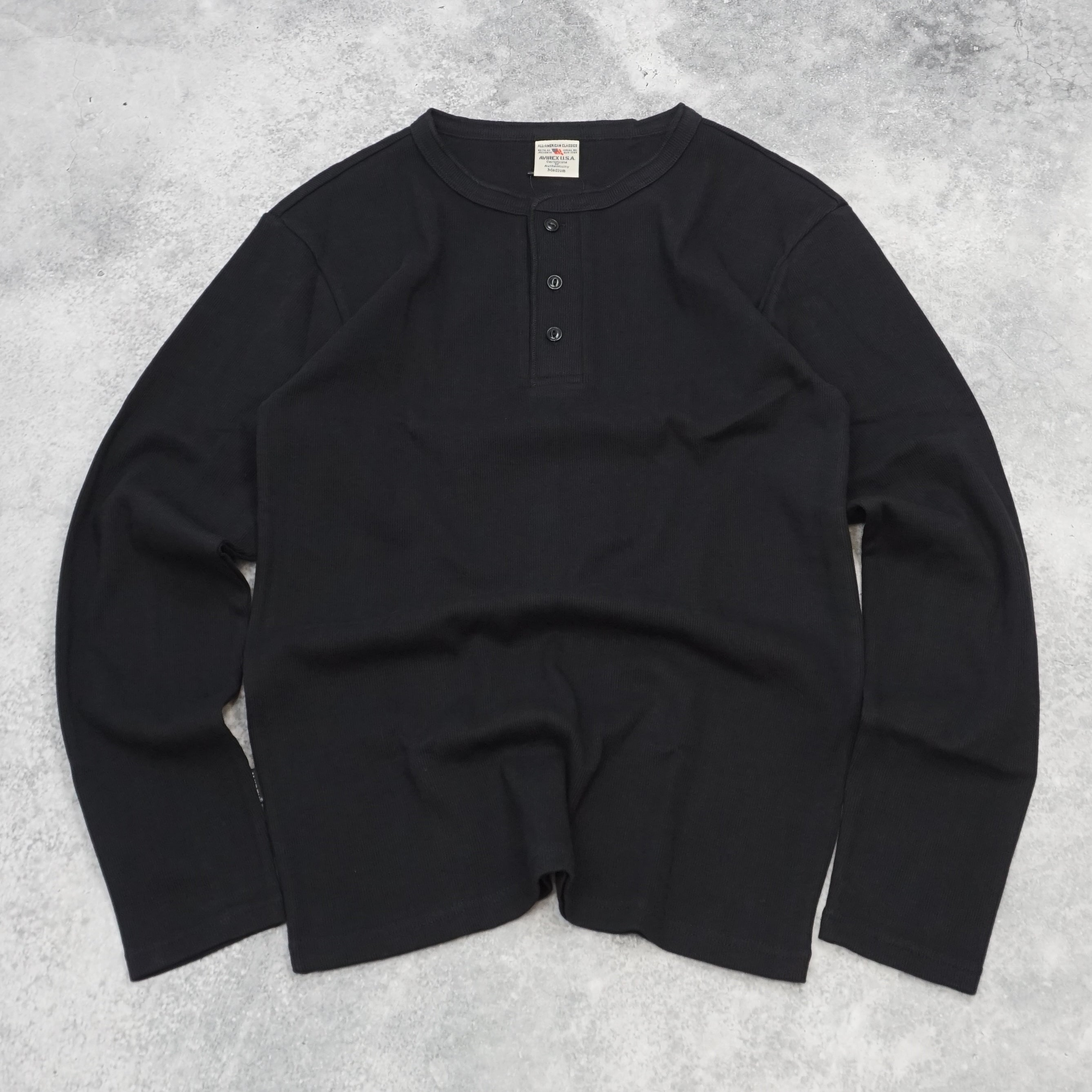 Avirex Classic Ribbed Top Long Sleeve